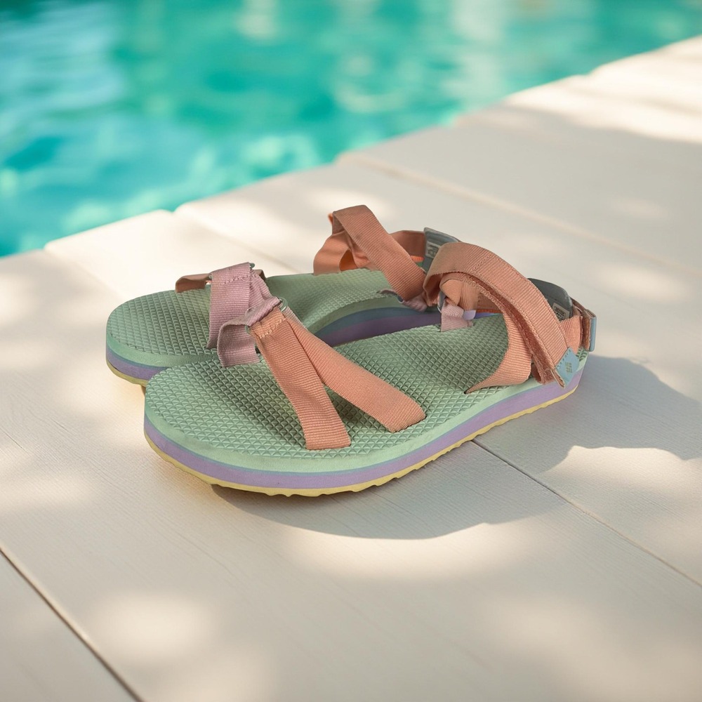 Columbia Sandalwood Womens 10 Platform Sandals Pink Green Sport BL7670-626